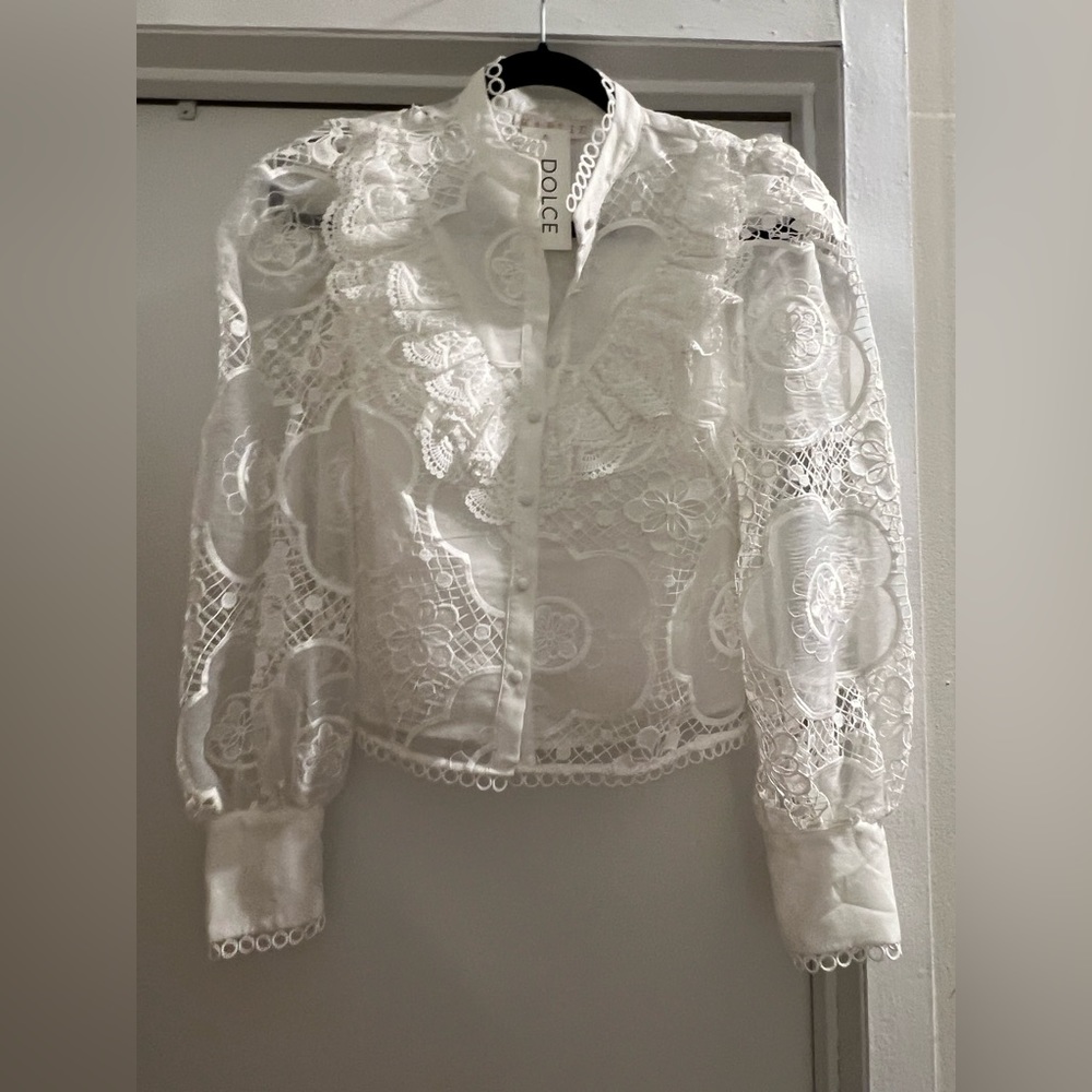 Karlie Lace Ruffle Top NWT